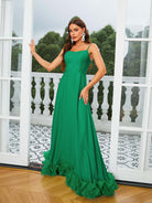 Spaghetti Straps Sweetheart Green Prom Dress RM21049