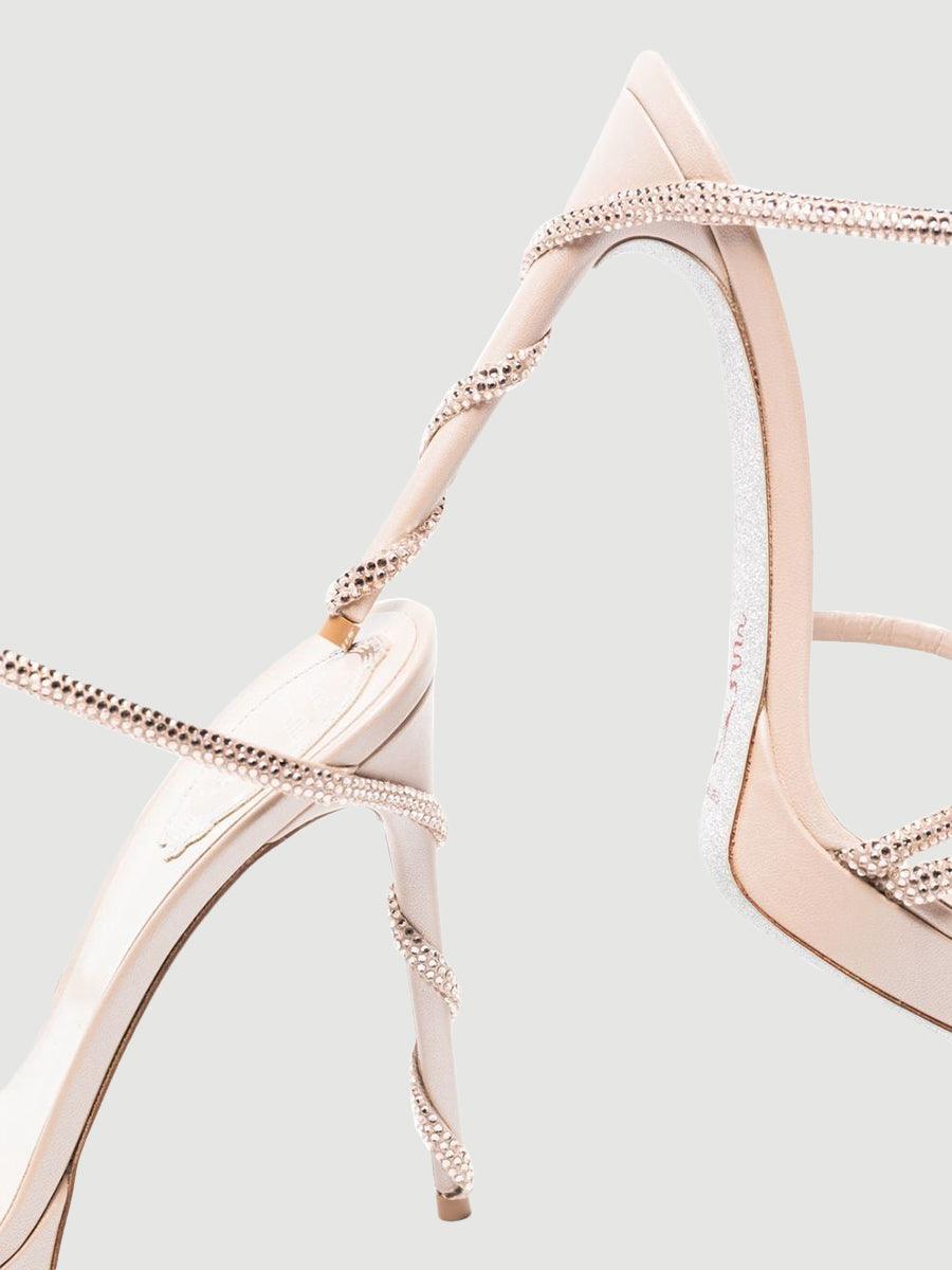 Missord Rhinestone Snake Wrap Open-toe High Heels MHE1077