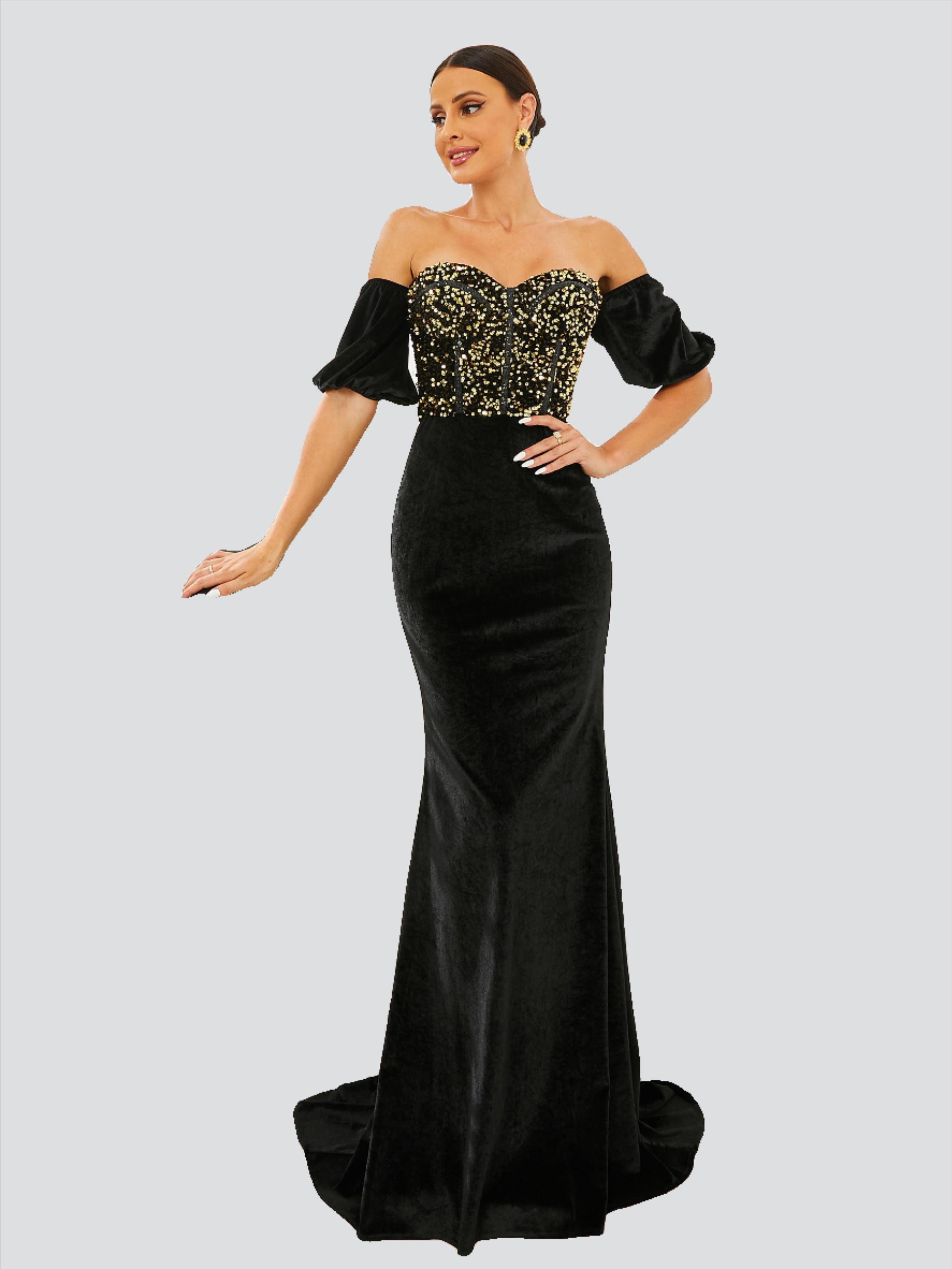 Missord Off Shoulder Velvet Evening Dress WY104 Online Sale MISS ORD Missord Off Shoulder Velvet Evening Dress WY104 Online Sale MISS ORD
