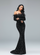 Off Shoulder Feather Sequin Evening Dress FT19005