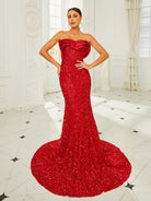 Strapless Mermaid Sequin Evening Dress RM20721