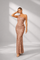One-Shoulder-Rüschen-Wickel-Maxi-Pailletten-Formelles Kleid WY46