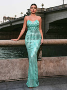 MISSORD Tube Top Backless Mermaid Sequin Dress