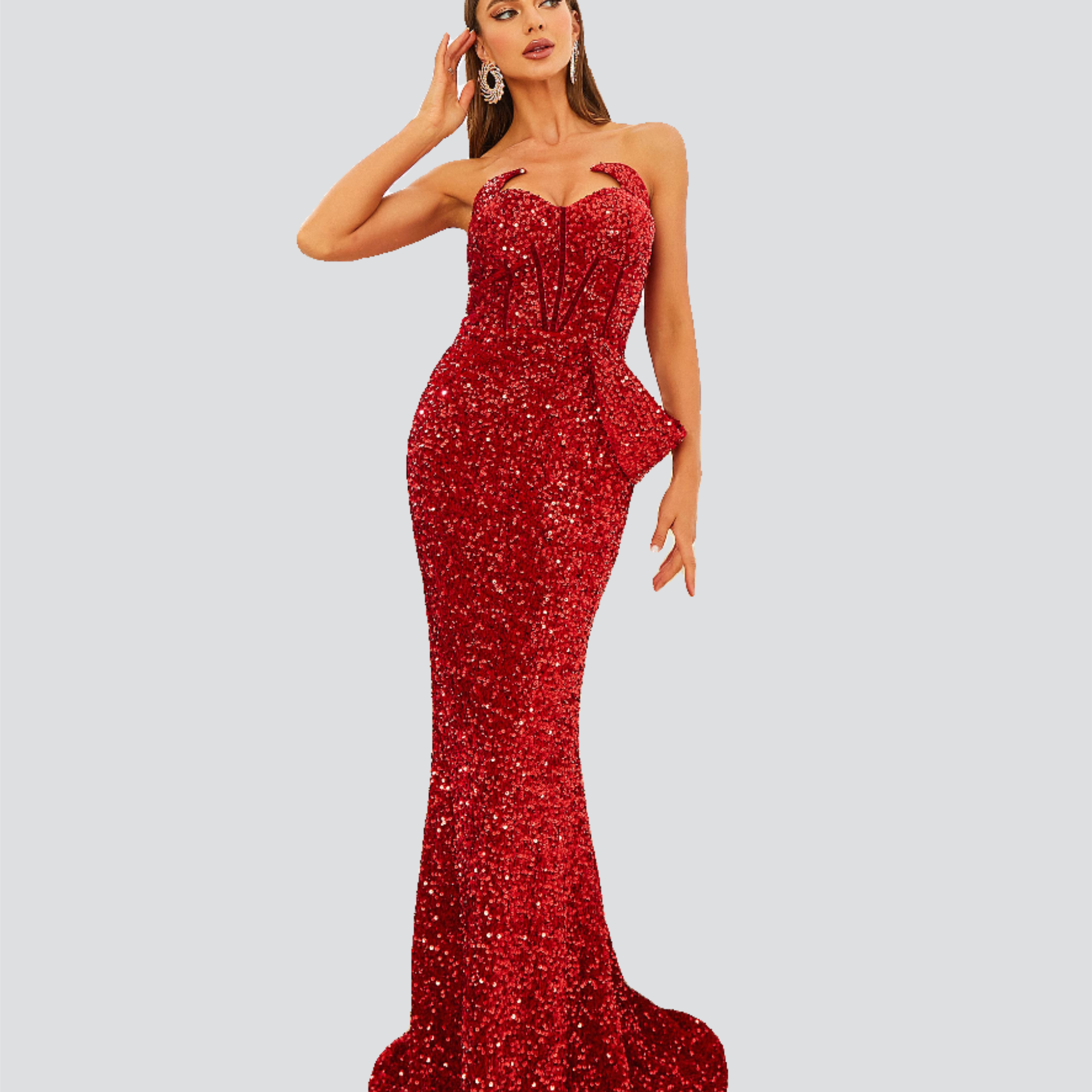 Tube Top Red Maxi Dress M20810