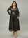 Plus V-neck Long Sleeve Sequin Dress PRJ10179