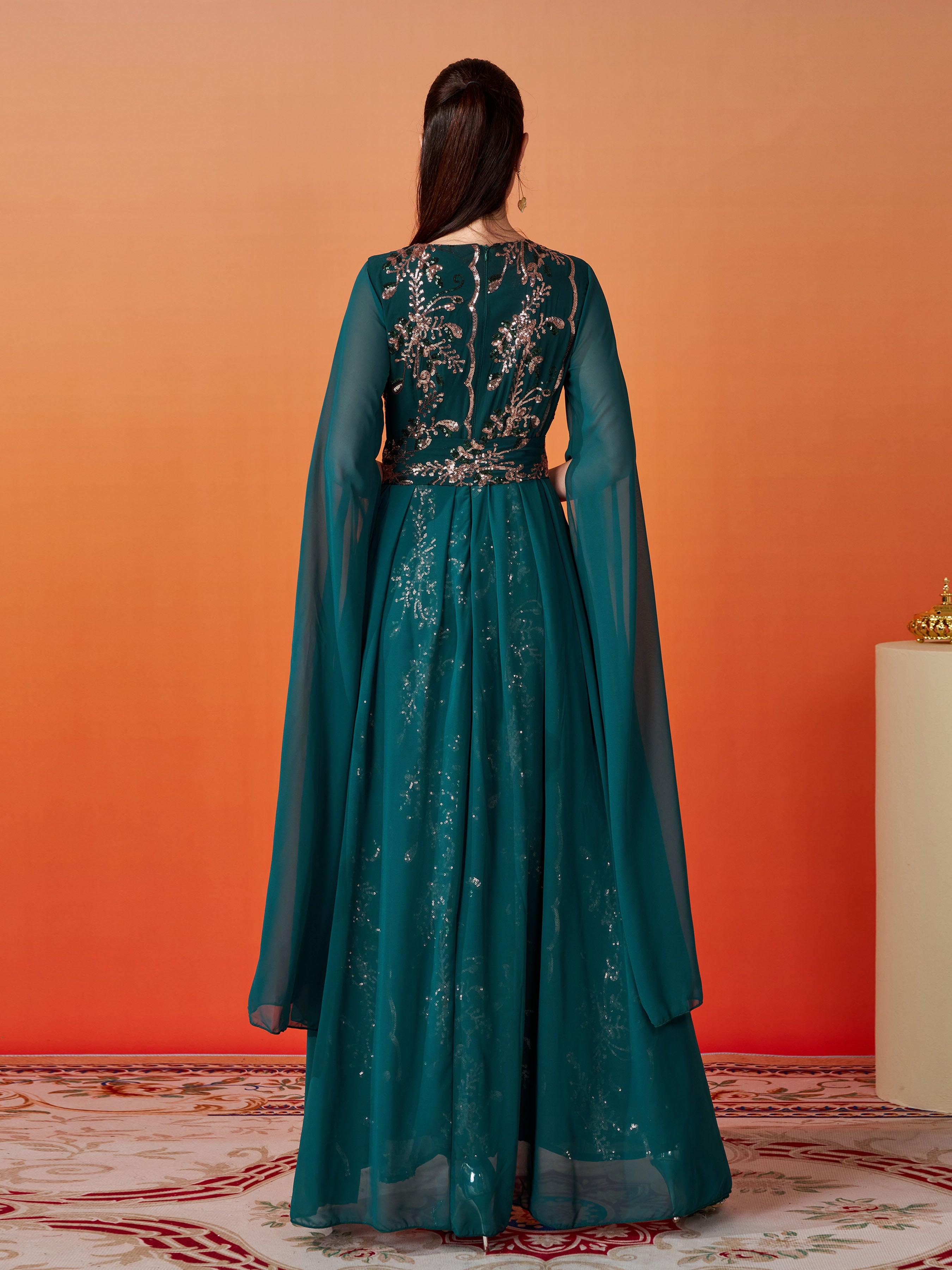 Crew Neck Panel Bowknot Sequin Dress MES00412 - MISS ORD