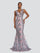 V-neck Floral Sequin Mermaid Dress RJ11513 - MISS ORD