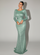 Goldenes Abendkleid mit rückenfreiem Pailletten-Meerjungfrau-Langarm M02022