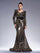 Black Long Sleeve Sequined V-neck Dress DH80240