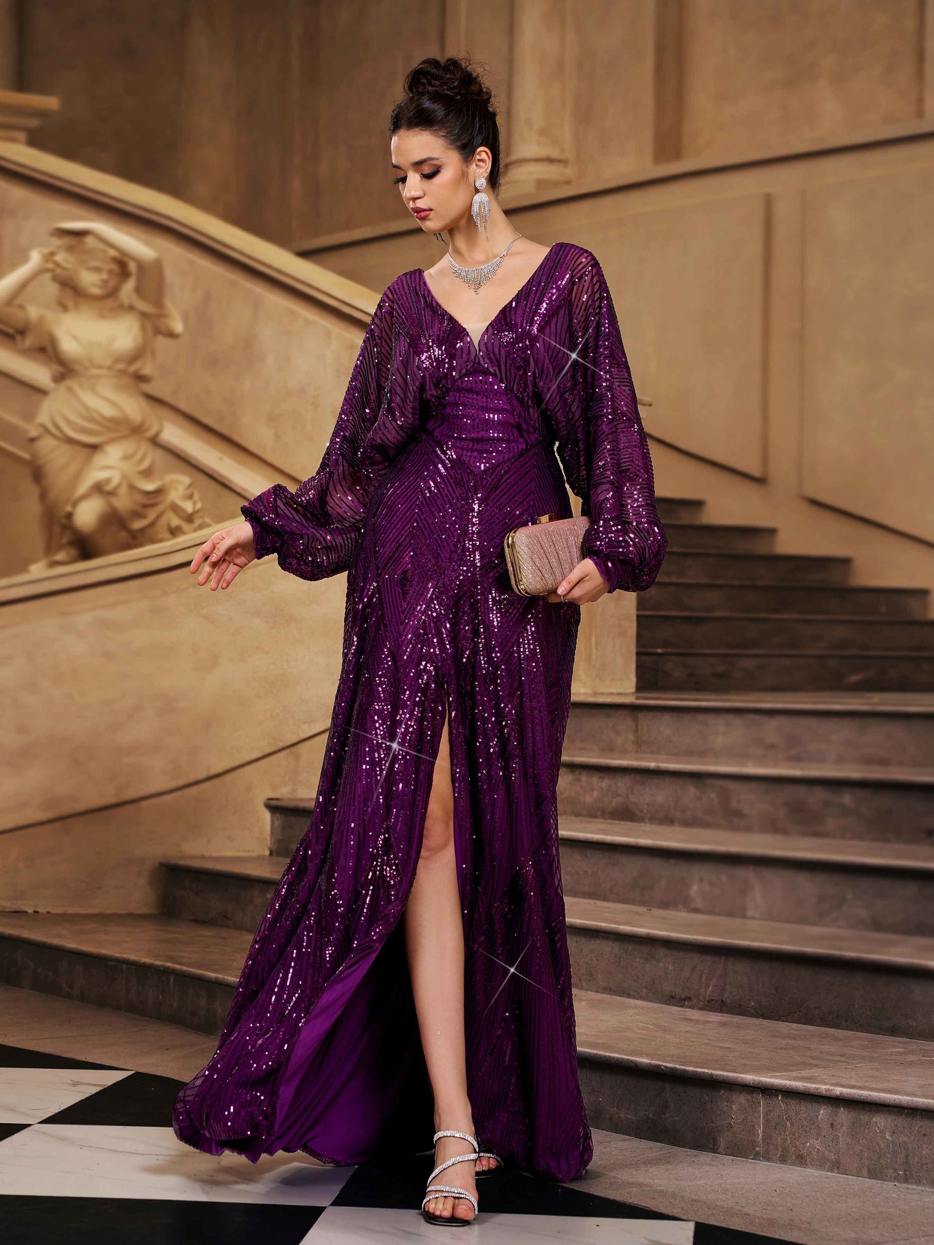 aidan mattox sequin dress by Aidan Embroidered – New Yorker's Apparel Designed in a sleek Brand_ENTRO COLOR:Midnight Luxury Ball Gown Sequin