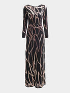 A-Line Long Sleeve Sequin Black Evening Dress XJ1962