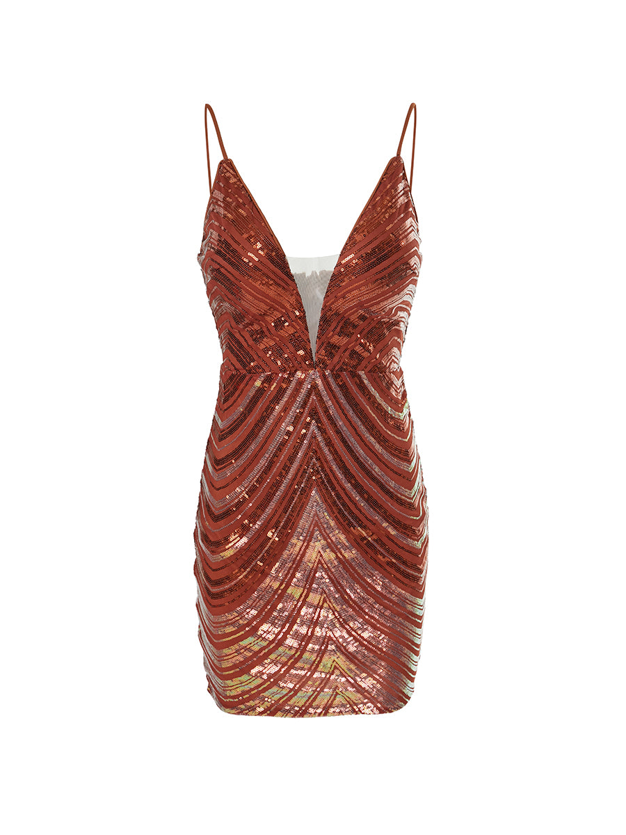 Sleeveless Sequin Bodycon Mini Dress M02056