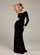 Cut Out Asymmetrical Black Velvet Formal Dress XH2404