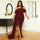 Schulterfreies Ballkleid in Übergröße mit drapierten Pailletten in Hellbraun PXH2132