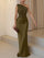 One Shoulder Draped Satin Mermaid Maxi Evening Dress