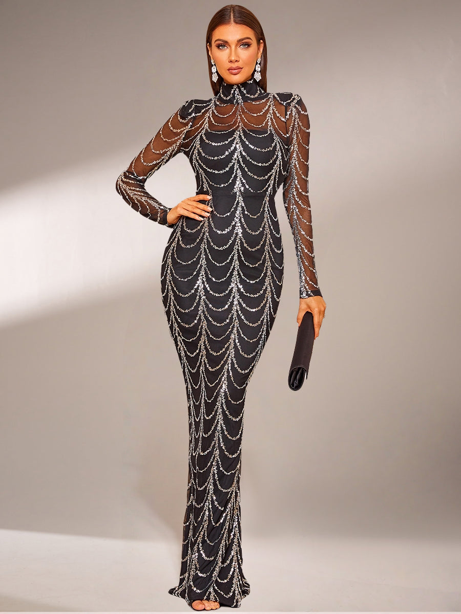 See-through Ripple Cocktail Dress M0032 See-through Ripple Cocktail Dress M0032