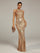 Cold Shoulder Beads Chain Cocktail Dress M01081