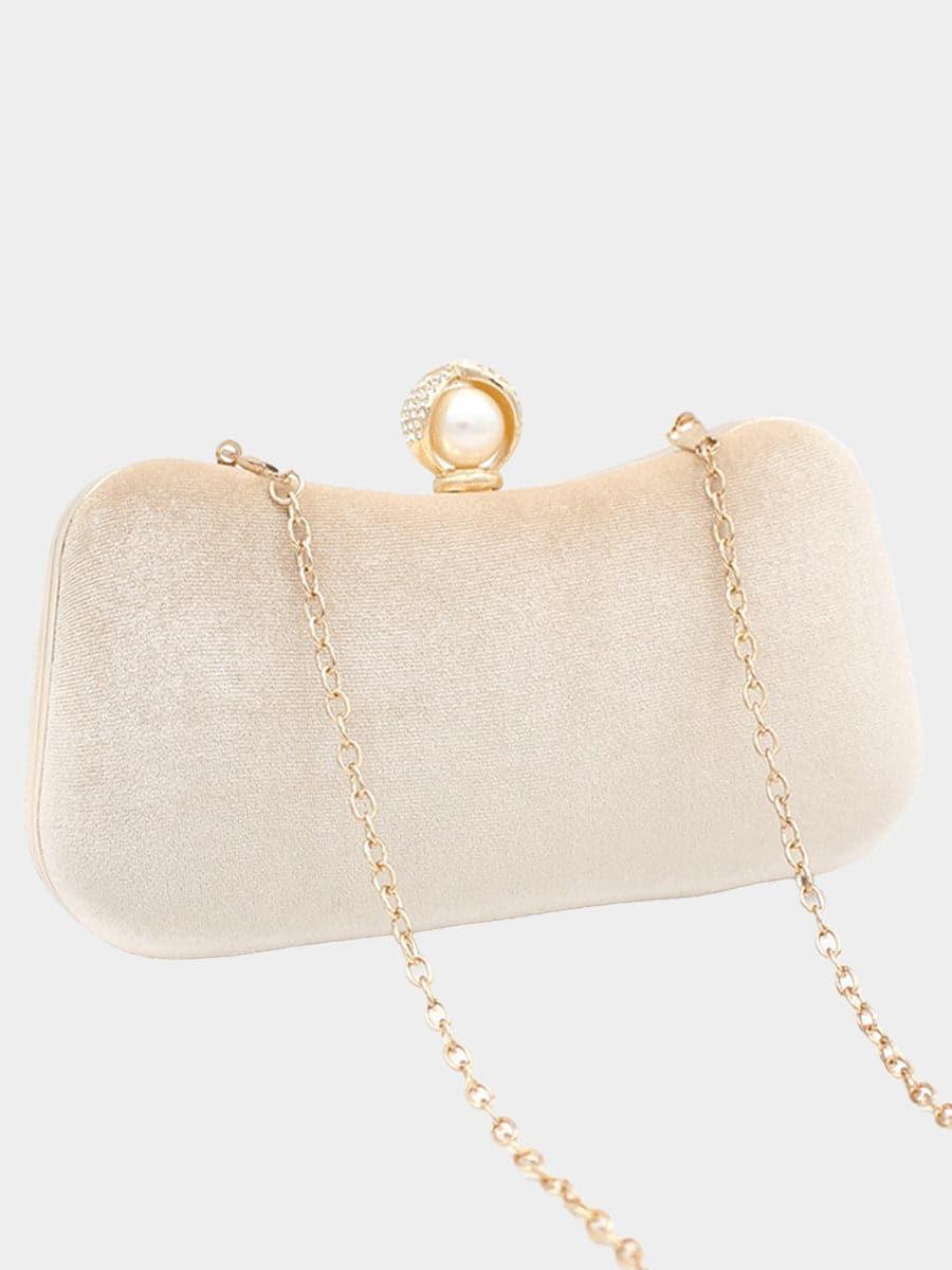 Velvet Inlay Pearl Dinner Wedding Clutch Bags MNBF042 - MISS ORD