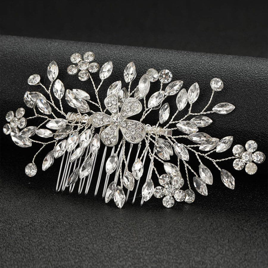 Alloy Stone Banquet Wedding Flower Hair Comb Headpieces MTS0012