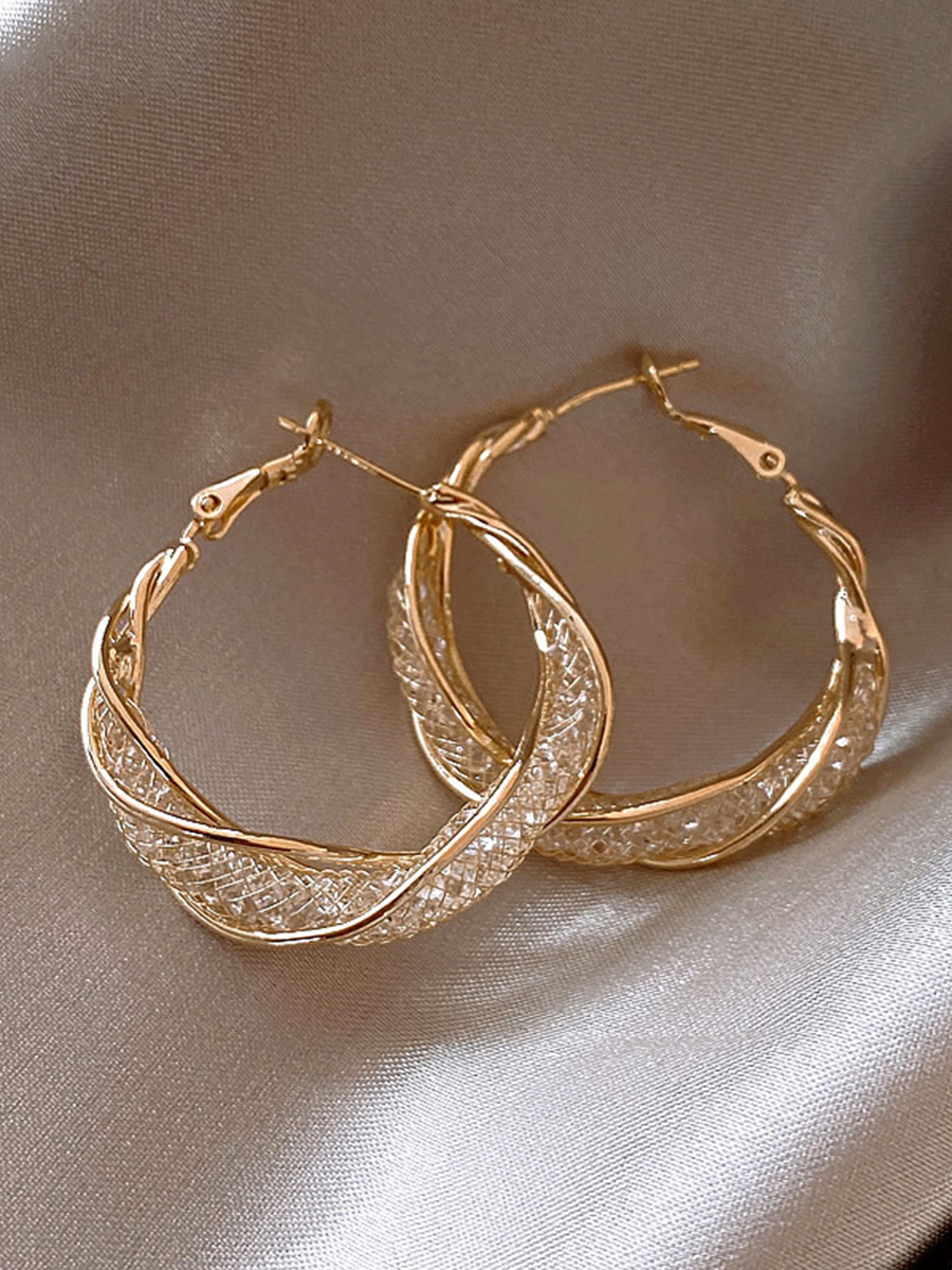 Missord Mesh Cutout Round Earrings MSE101073