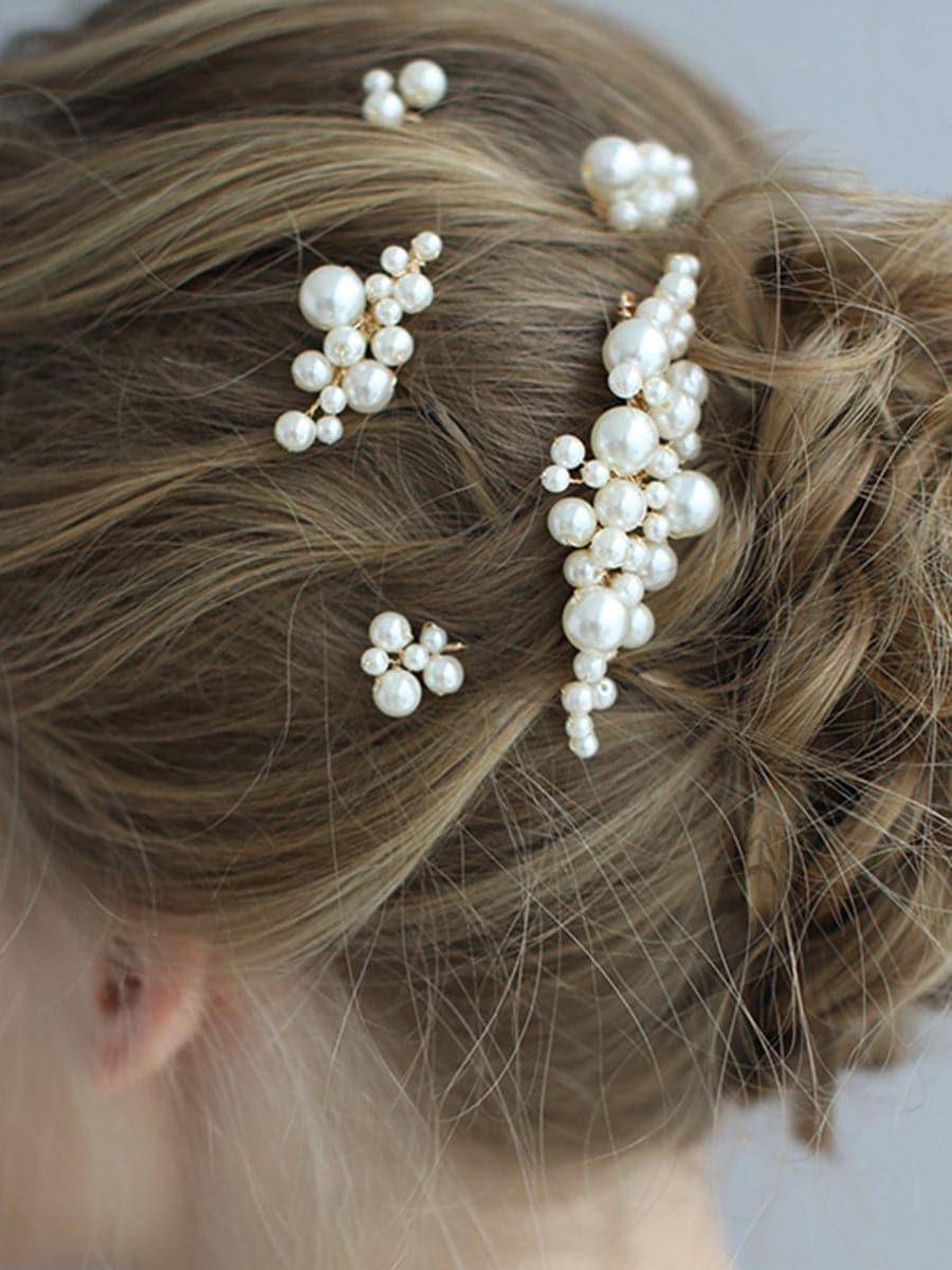 Pearl Hairpin Hair Comb Wedding Headpieces 5PCS Set MTS0005 - MISS ORD