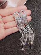 Missord S925 Silver Needle Circle Tassel Zircon Earrings MSE101072