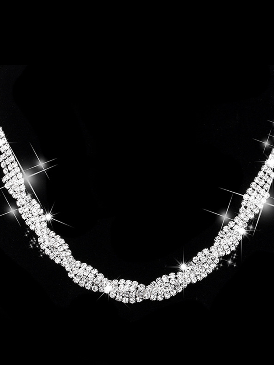 Missord Rhinestone Claw Chain Wrap Necklace Earring Set MRL1024 MISS ORD