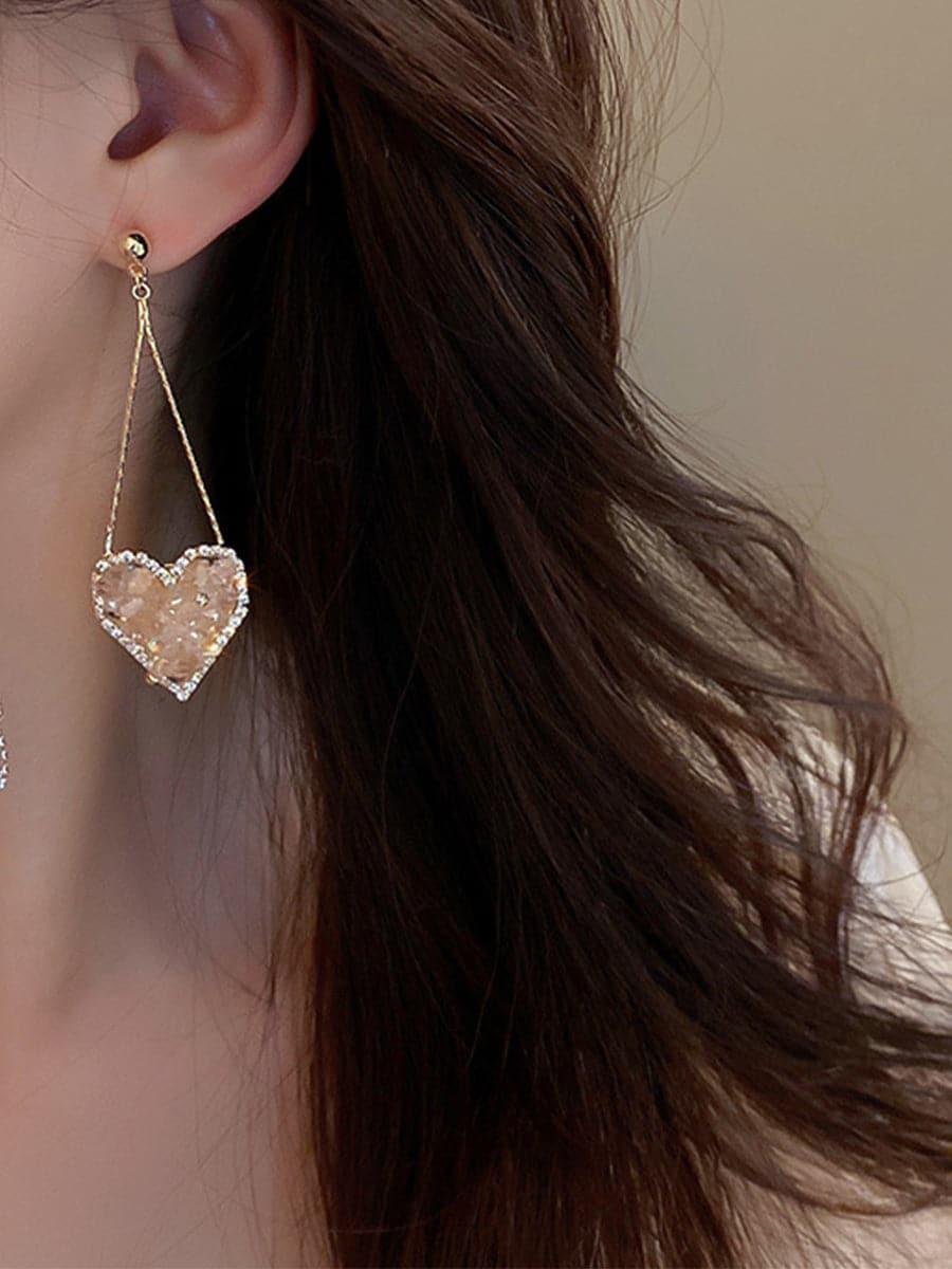 Crystal Heart Earrings MSE101009 - MISS ORD