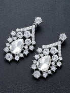 Missord Inlay Pear Cut Stone Cutout Necklace Earring Set MRL1725