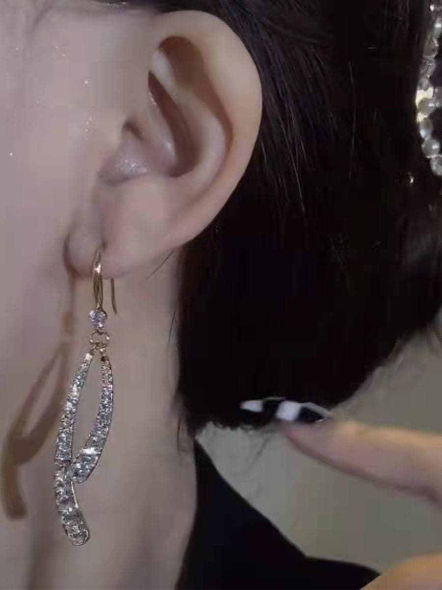 Inlay Stone Fishtail Earrings MSE101036 MISS ORD