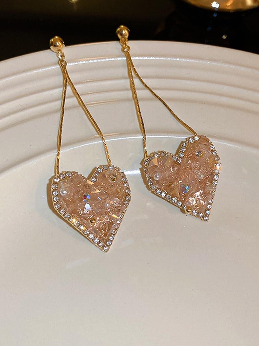 Crystal Heart Earrings MSE101009 - MISS ORD