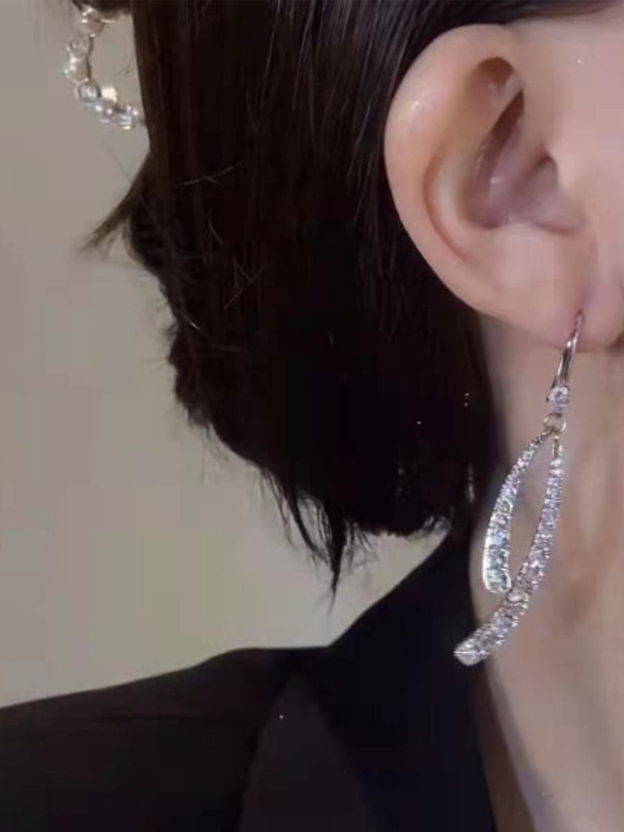 Inlay Stone Fishtail Earrings MSE101036 MISS ORD