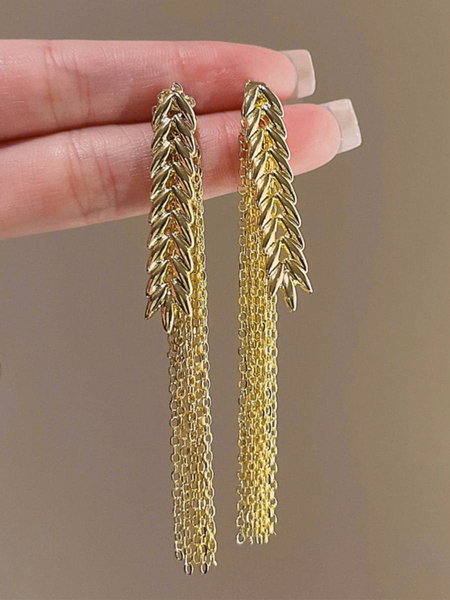 Silver Needle Tassel Earrings MSE101011