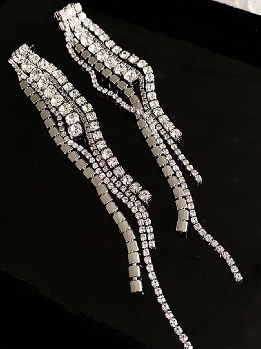 Super Shiny Stone Tassel Earrings MSE101025 MISS ORD