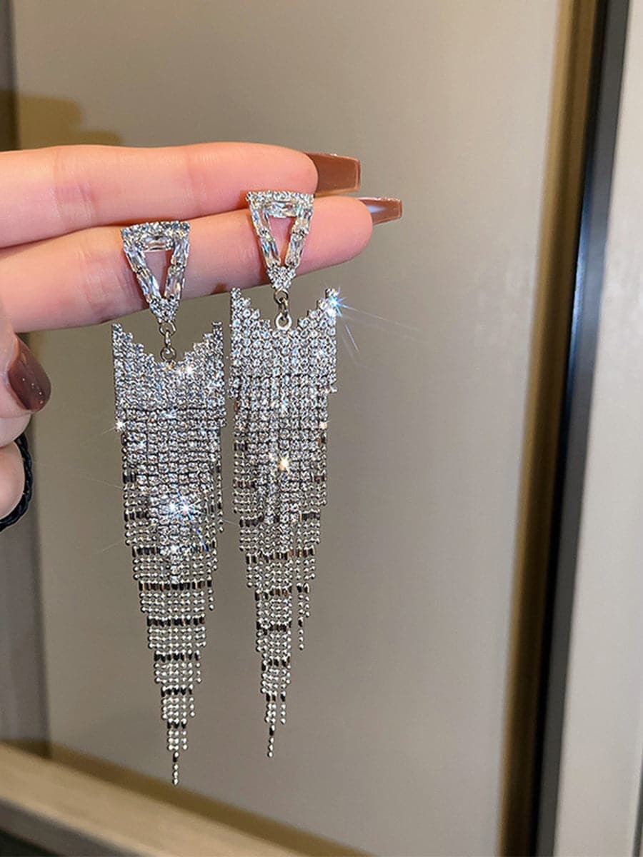 Angular Inlay Diamond Tassel Earrings MSE101008 MISS ORD