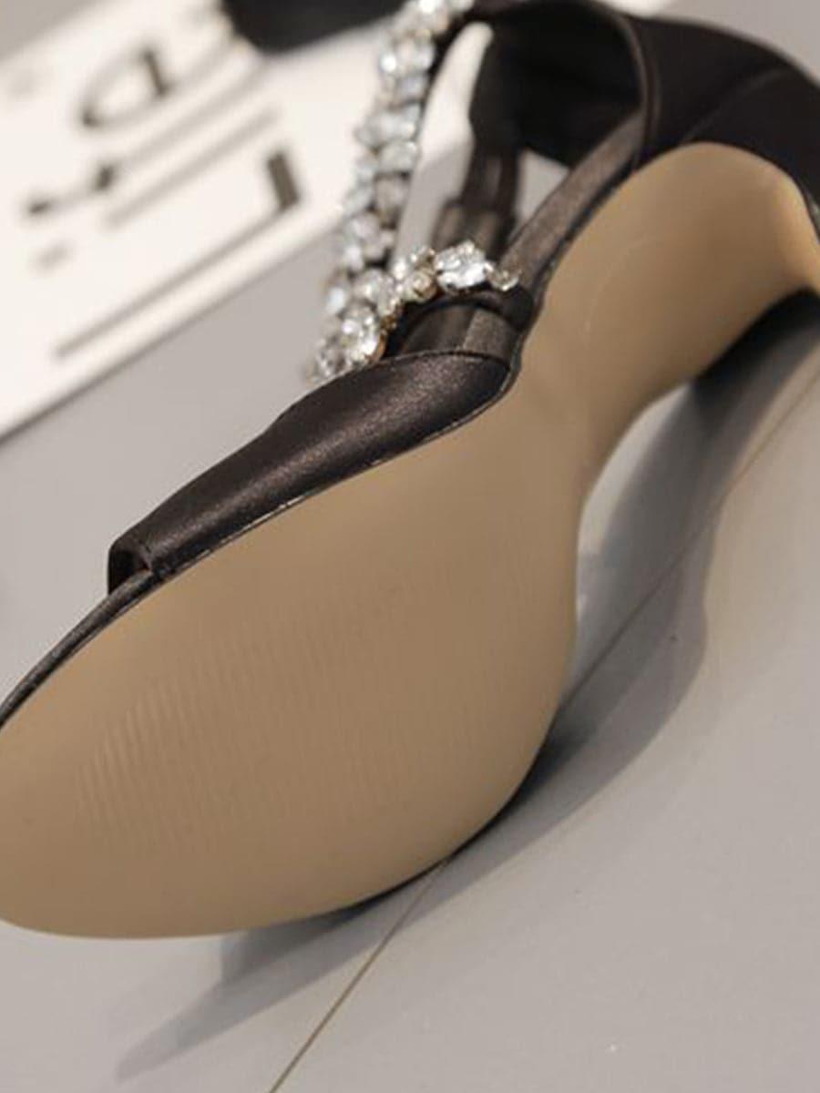 Inlay Stone Open toe Thin Heels MHE1010 - MISS ORD