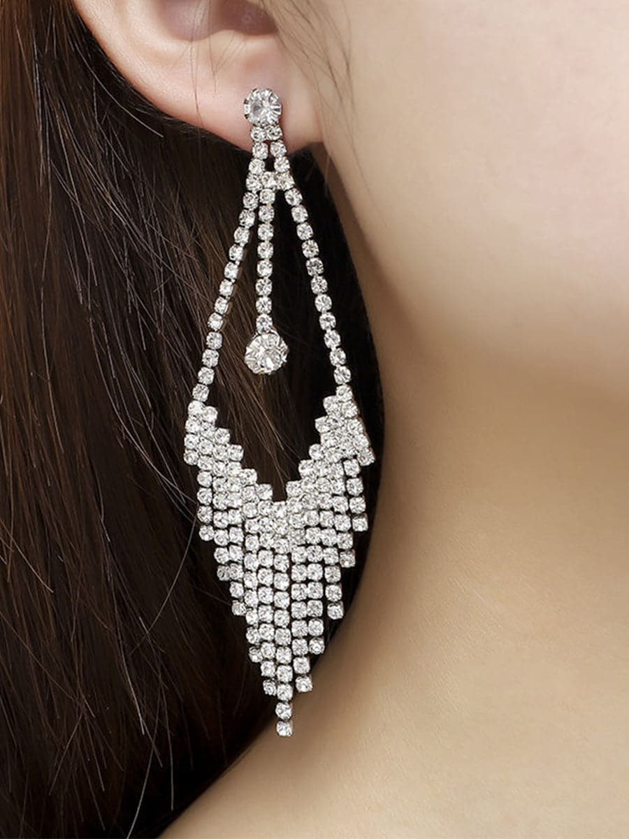 Missord Luxurious Stone Tassel Drop Prom Earrings MSE101022