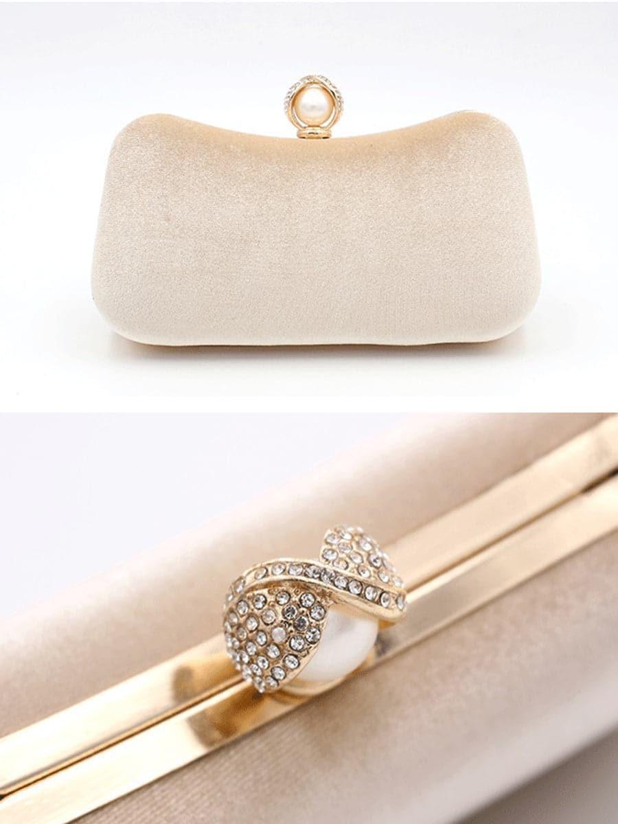 Velvet Inlay Pearl Dinner Wedding Clutch Bags MNBF042 - MISS ORD
