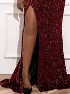 Missord Plus Split Thigh Sequin Prom Dress P0015 MISS ORD