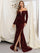 Off Shoulder Mesh Insert Split Sequin Prom Dress M0806 - MISS ORD