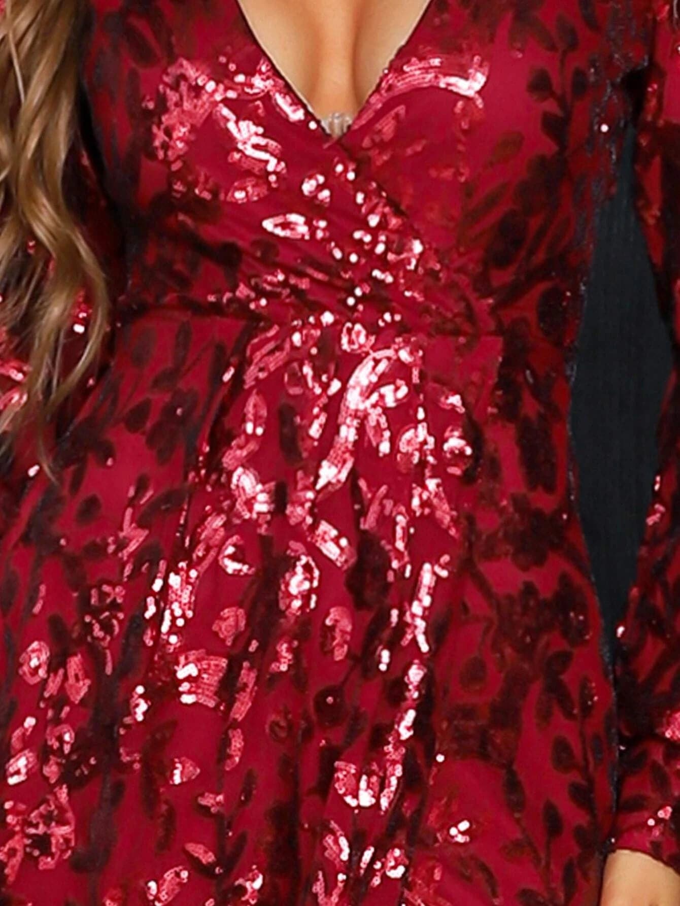 Plunging Neck Sequin Prom Dress M01207 MISS ORD