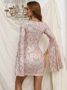 Formal Split Sleeve Sequin Mini Dress M01957 MISS ORD