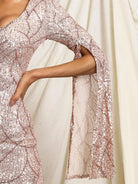 Formal Split Sleeve Sequin Mini Dress M01957 MISS ORD