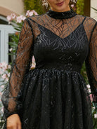 High Neck A-Line Sequin Black Homecoming Dress XJ1543 MISS ORD