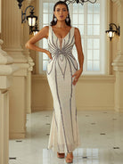 Sequin Graphic V-neck Prom Dress M02094