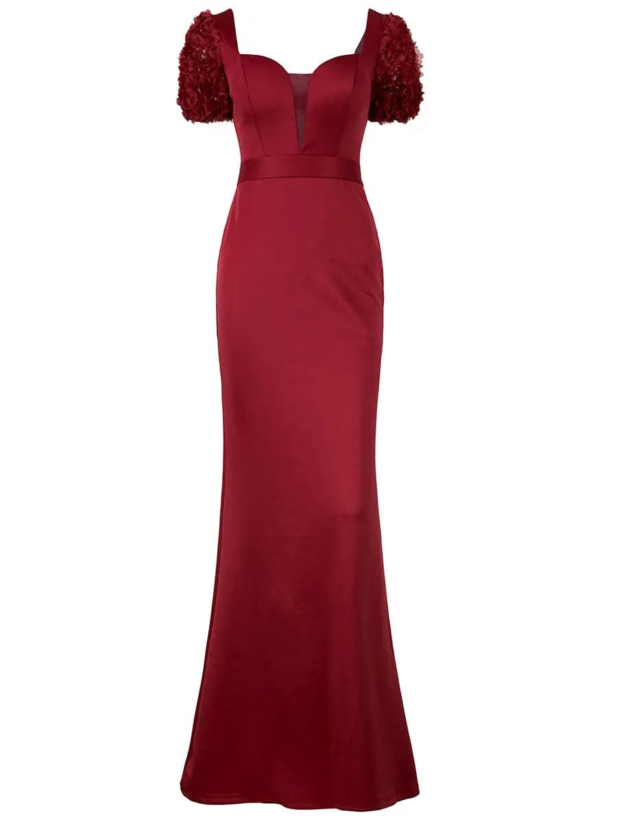 Mermaid Sweetheart Formal Maxi Red Evening Dress XH2204