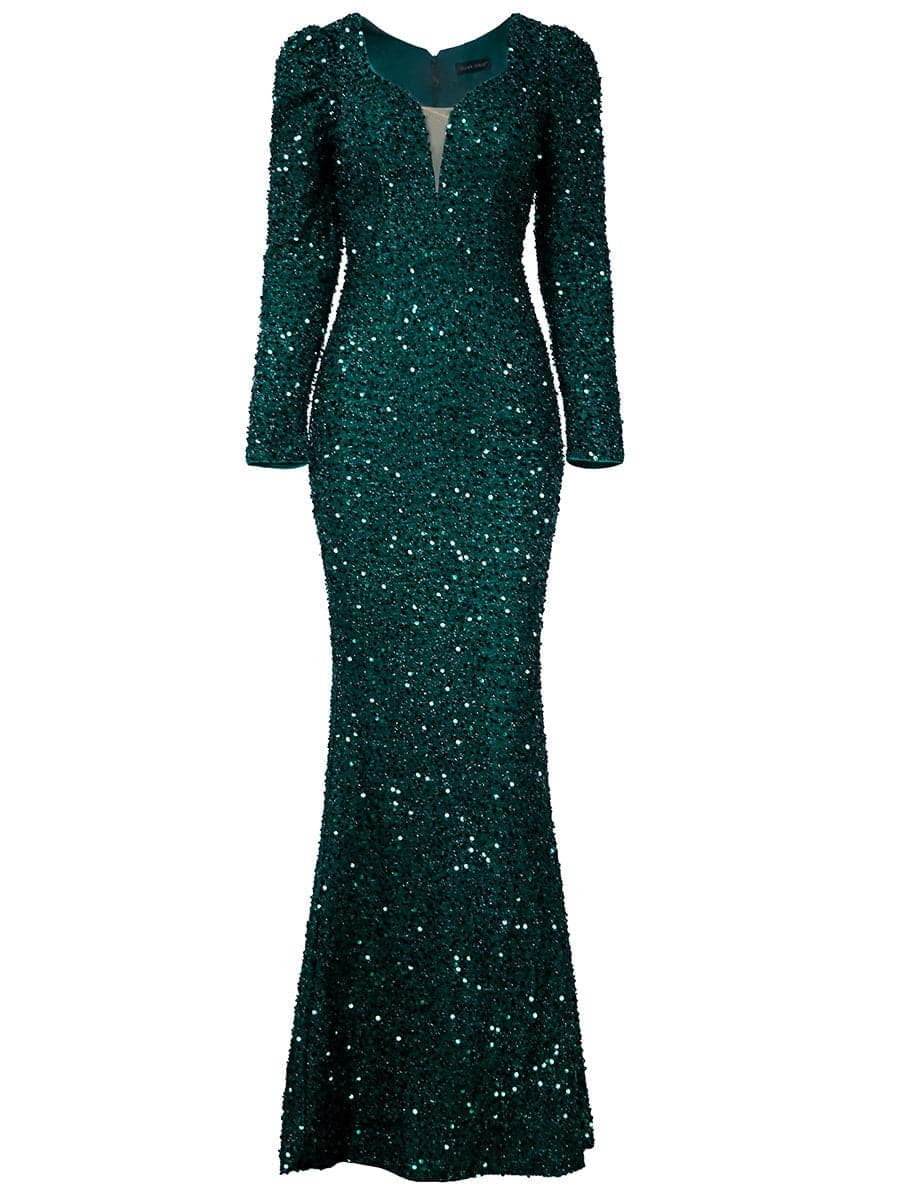 Formal Emerald Green Sequin Mermaid Prom Dress XJ1877 MISS ORD