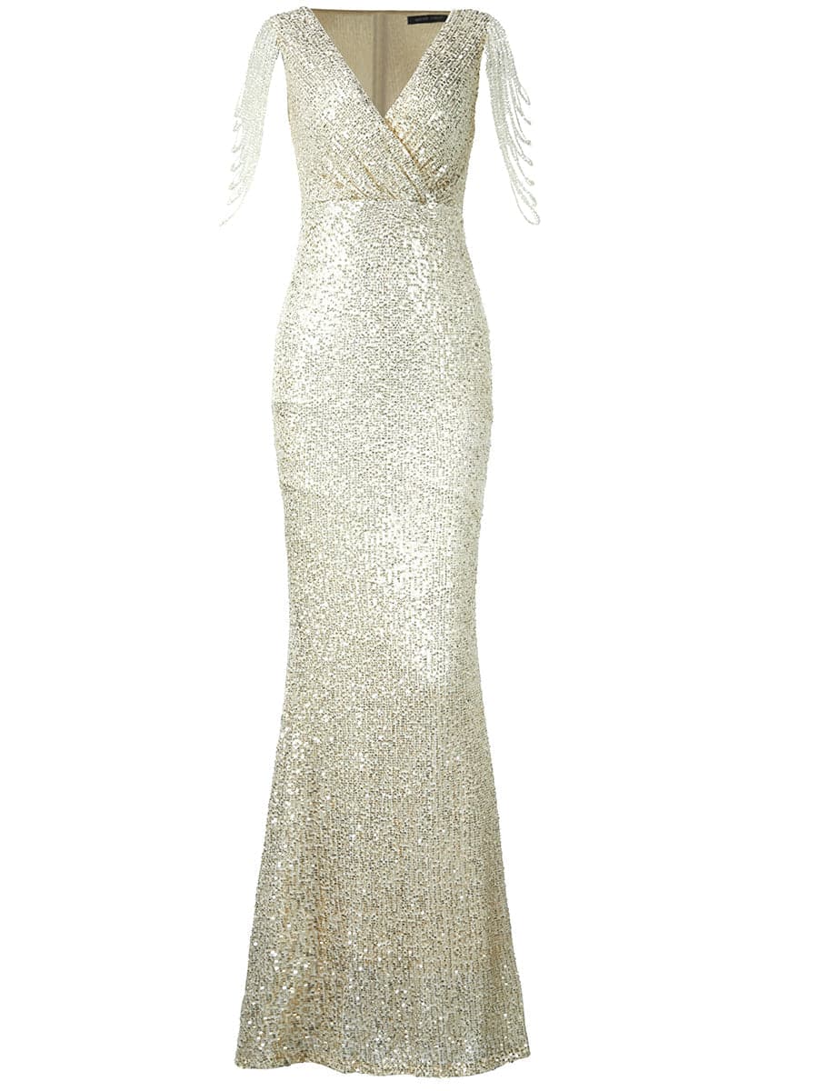 Formal Plunging Sequin Evening Dress XH2164 MISS ORD