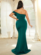 Plus Size Strapless Mermaid Knit Green Formal Dress PWY109 MISS ORD