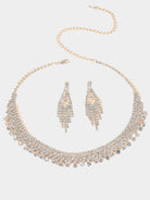 Fashion Rhinestone Necklace Earrings Set MSE033126